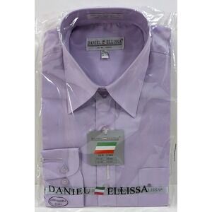 Daniel Ellissa Mens Fashion Dress Shirt LILAC Purple DS3001 14 1/2 Sleeve 32-33